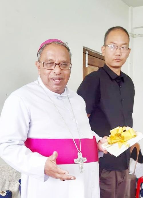 Revered Dr James Thoppil, Bishop of Kohima Diocese during the release of the book titled ‘A Naga Story’ authored by Edward Lotha on June 24.